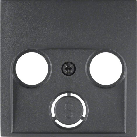 Cache avec prise TV à 2 ou 3 sorties compatible avec différentes séries HAGER IP20 55,5x70,5x7mm couleur anthracite mat