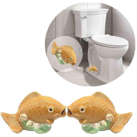 Cache-boulons de toilettes en résine, décoration de salle de bain mignonne, marron, lot de 2