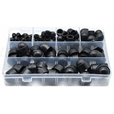 Cache-boulons PE 145 pièces – 6 tailles M4 à M12 – Résistant à la rouille et à l'eau – Boîte de rangement incluse – Grid Cool