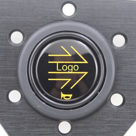 Cache-bouton de klaxon universel en plastique ABS et aluminium pour volant de voiture de sport de course, avec logo-AquaForge