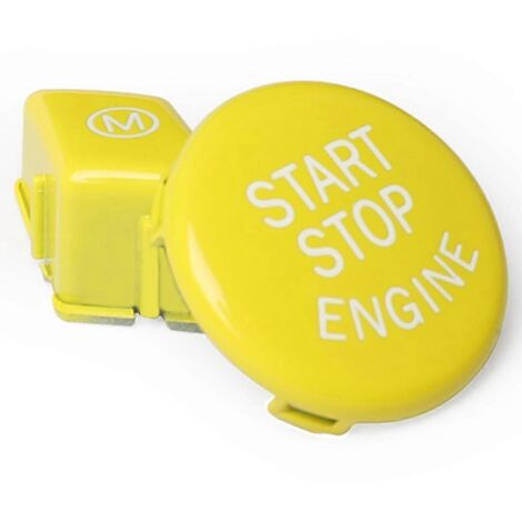 Cache-bouton jaune M pour volant de voiture, bouton de démarrage/arrêt pour BMW Série 3 E90 E91 E92 E93-AquaForge