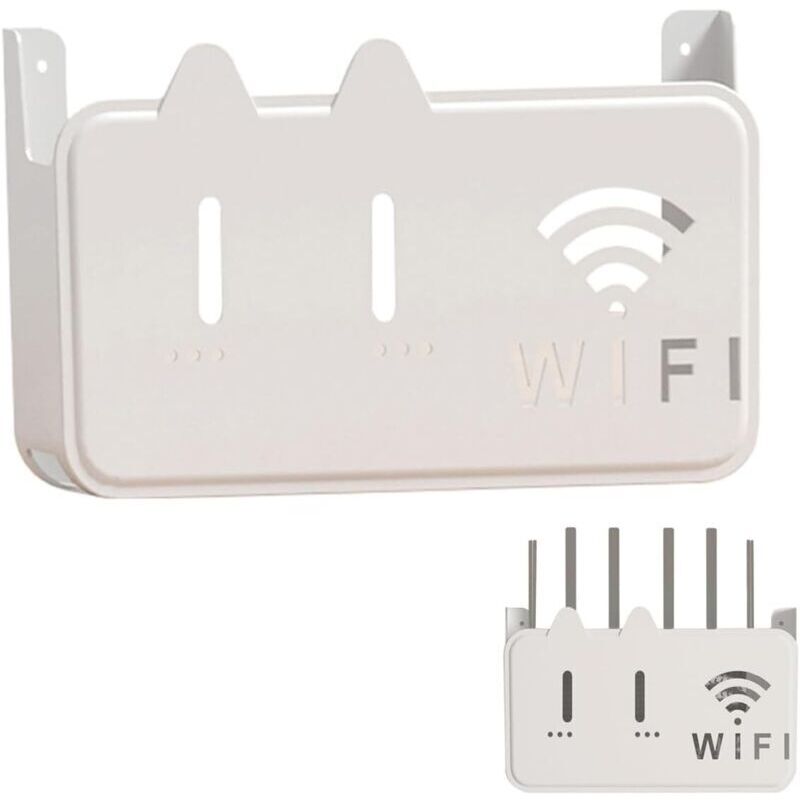 Cache Box, Support Box Internet, Boîte de Rangement pour Routeur WiFi, Support Mural, Etagère de Rangement Murale pour salon, tv, étagère pour
