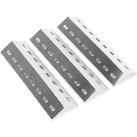 Cache-Brûleurs - Plaque Répartiteur De Chaleur En Acier Inoxydable 37 X 10 8 Cm - Pour Barbecue À Gaz - Lot De 3