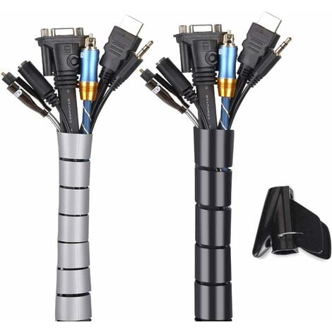 Goulotte range-câbles KIMEX Passe-câbles de bureau 60 cm Noir