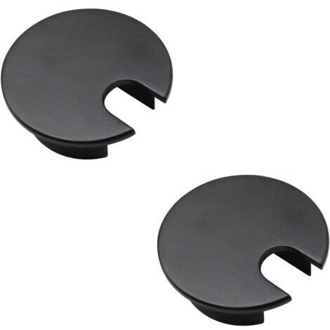Cache Cable Bureau, 2 Pièces de Couvercle de Trou de Câble, Cache trou en Alliage de Zinc, Noir 35mm Cache Trou Rond, Convient aux Bureaux D'ordinateur, Tables à Manger