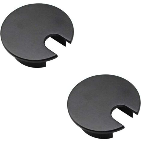Cache Cable Bureau, 2 Pièces de Couvercle de Trou de Câble, Cache trou en Alliage de Zinc, Noir 35mm Cache Trou Rond, Convient aux Bureaux D'ordinateur, Tables à Manger