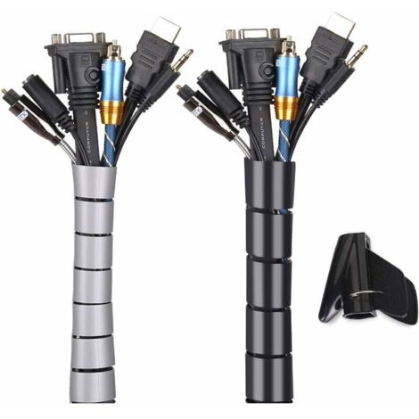 Cache Cable Flexible 2x3m, Noir et Gris.