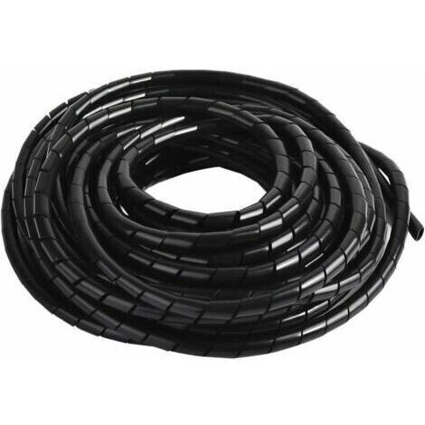 Cache Cable Spirale, 12m Gaine Cable Electrique Flexible Universel, Tube de Rangement pour Ranger ou Cacher les Câbles, Bricolage Protecteur de Câble pour Bureau à Domicile TV PC, Dia: 8mm, Noir