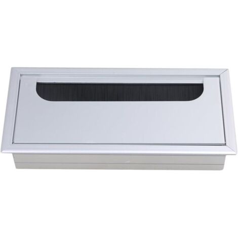 Cache-câbles épais et résistant en alliage d'aluminium pour dissimuler les boîtiers de câbles. Dimensions : 80 x 160 mm (couleur aluminium naturel).