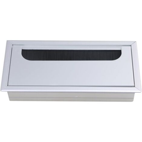Cache-câbles épais et résistant en alliage d'aluminium pour dissimuler les boîtiers de câbles. Dimensions : 80 x 160 mm (couleur aluminium naturel).
