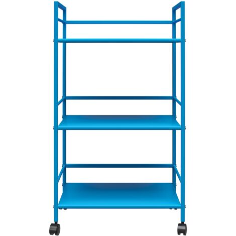 Cache-Chariot roulant en métal bleu
