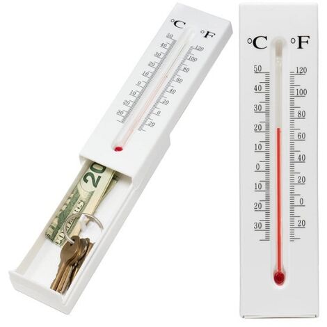 Cache-clés extérieur Money Hider avec Design Mural Thermomètre Décoratif Cacher Un Compartiment De Cachette De Détournement De