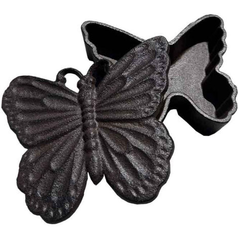 Cache clés papillon fonte marron 15x12x4cm