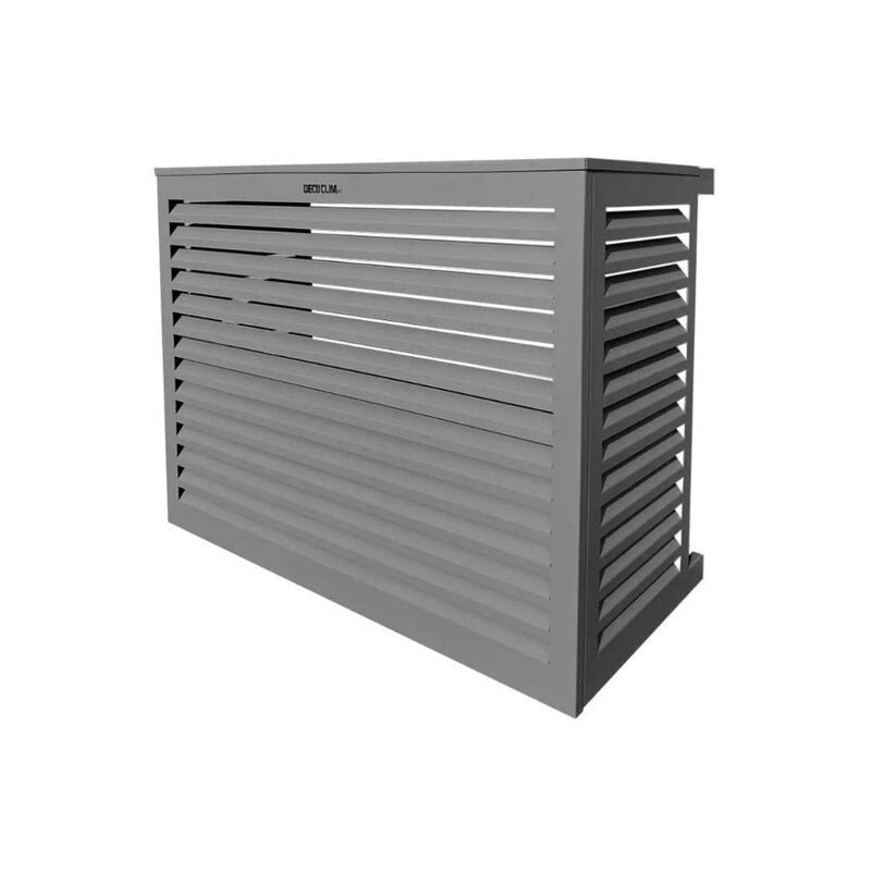 Cache unité extérieure en aluminium gris poussière taille l - 23AL7037 - Decoclim