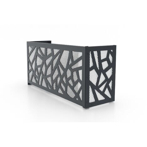 Cache clim intérieur Anthracite 7016 - Grille Blanc