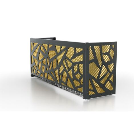 Cache clim intérieur Anthracite 7016 - Grille Doré foncé mat