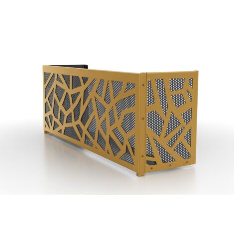 Cache clim intérieur Doré foncé mat - Grille Anthracite 7016