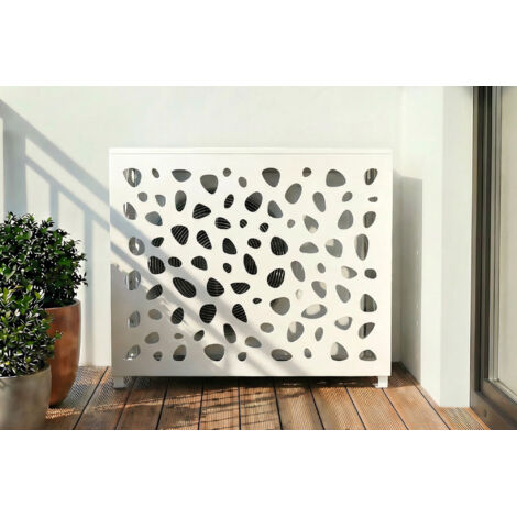 Cache clim & pompe à chaleur ANETO SUNNY aluminium blanc - taille M