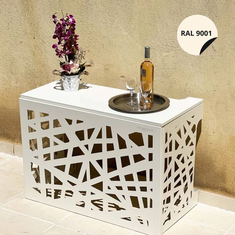 Cache climatisation Amazonian Aluminium beige clair RAL9001 - Moyen L 110 x H 80 x P 55 cm - Beyond Blue