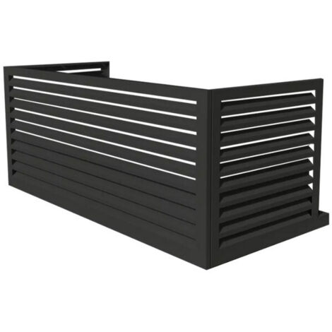 Cache climatiseur aluminium anthracite 51x135x66-81 cm – Résistant à la corrosion – Installation rapide et simple – Decoclim - 23AXXL7016