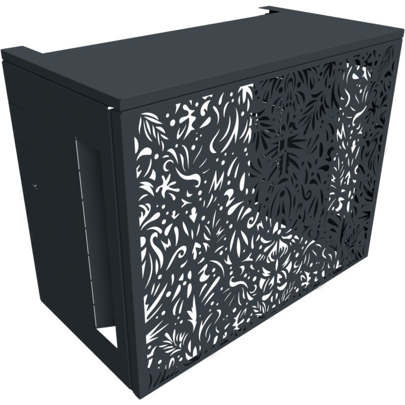 Cache climatiseur Atole en Aluminium Thermolaqué - Taille 2 : h. 113 x l. 110 x p. 64 cm - Gris anthracite