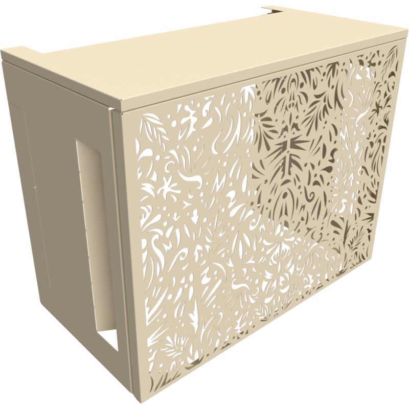 Cache climatiseur Atole en Aluminium Thermolaqué - Taille 2 : h. 113 x l. 110 x p. 64 cm - Crème