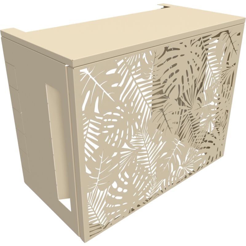 Cache climatiseur Atole en Aluminium Thermolaqué - Taille 2 : h. 113 x l. 110 x p. 64 cm - Crème