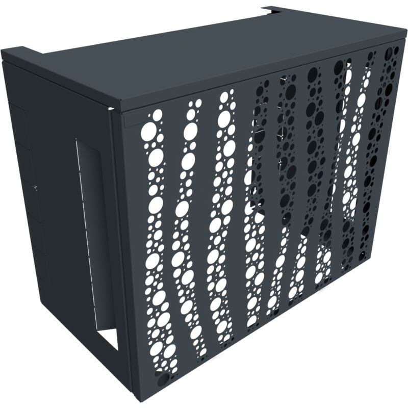 Cache climatiseur Atole en Aluminium Thermolaqué - Taille 1 : h. 80 x l. 100 x p. 54 cm - Gris anthracite