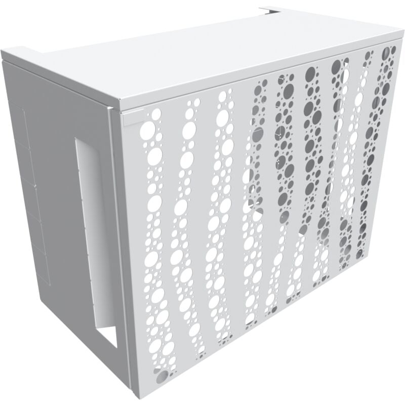 Cache climatiseur Atole en Aluminium Thermolaqué - Taille 2 : h. 113 x l. 110 x p. 64 cm - Blanc