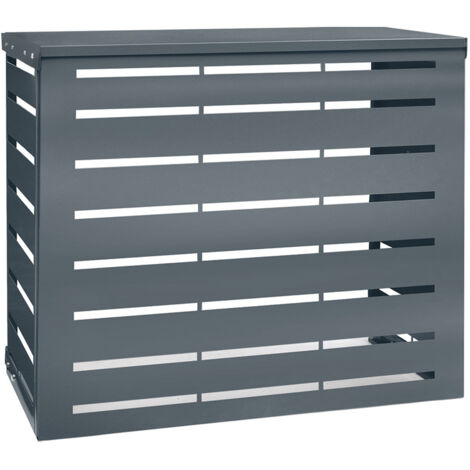 Cache Climatiseur en Acier Galvanisé - 50 x 50 x 95 cm - Compatible climatiseur pompe à chaleur - Protection et Design