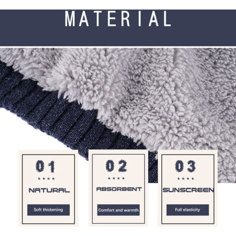 Cache-Cou d'Hiver Chaud en Laine Épaisse, 2 Pièces pour Homme et Femme, Protection Visage Anti-Vent