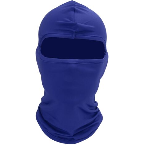Cache-cou intégral pour casque de moto et vélo, protection hivernale contre le vent et poussière - Bleu