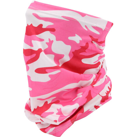 Cache-Cou Respirant Multifonction, Bandana de Sport Anti-UV et Lavable pour Randonnée et Cyclisme (Rose Camouflage)
