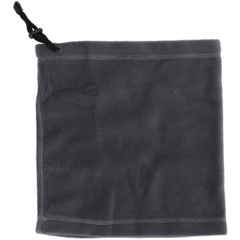 Cache-cou thermique unisexe en polaire avec cordon de serrage ajustable, gris, idéal pour le ski en hiver.