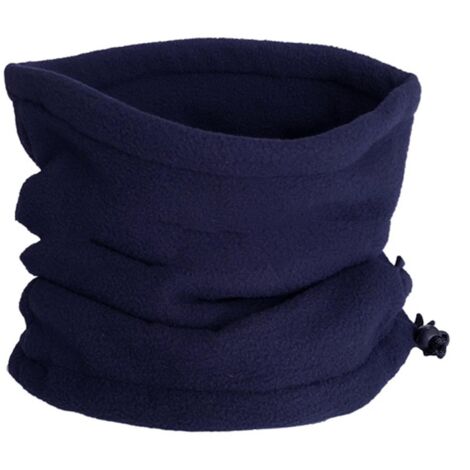 Cache-cou unisexe d'hiver en polaire douce et épaisse, bleu marine, couleur unie.
