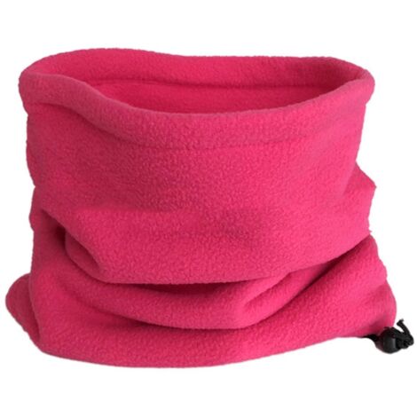 Cache-cou unisexe d'hiver en polaire douce et épaisse, couleur rose rouge, uni
