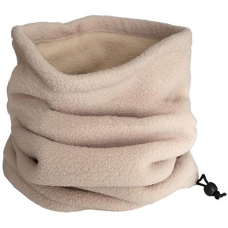 Cache-cou unisexe d'hiver en polaire douce et épaisse, couleur unie, beige