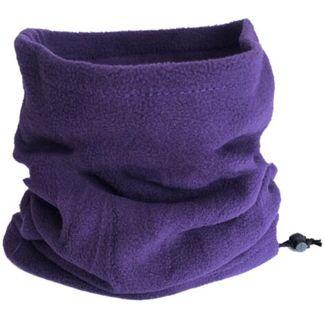 Cache-cou unisexe d'hiver en polaire douce et épaisse, couleur unie, violet