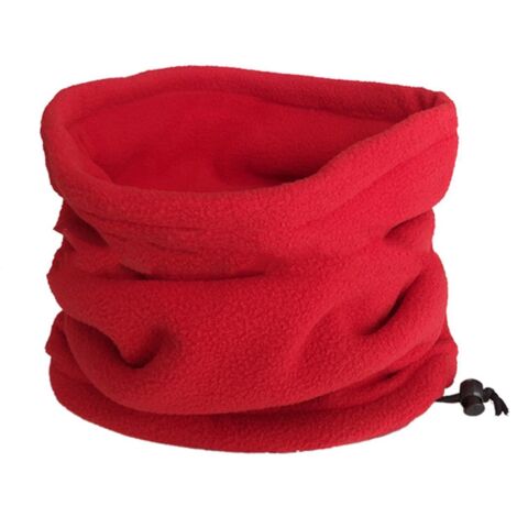 Cache-cou unisexe d'hiver en polaire douce et épaisse, rouge, couleur unie