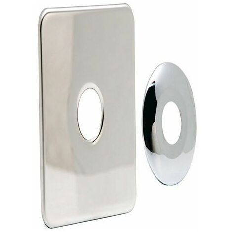 Cache de finition ROBIFIX inox - Modèle mono - Longueur 100mm - Largeur 107mm - alimentation avec raccords M1/2"-M3/8" M1/2"-F1/2"