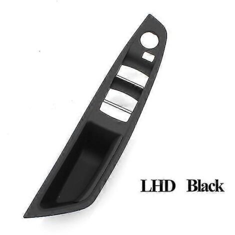 Cache de poignée de porte intérieure côté conducteur (LHD/RHD) pour BMW Série 5 F10 F11 F18 520 523 525 528 530 - Noir, beige, gris, rouge, marron - Poignée de porte intérieure - Noir (LHD)