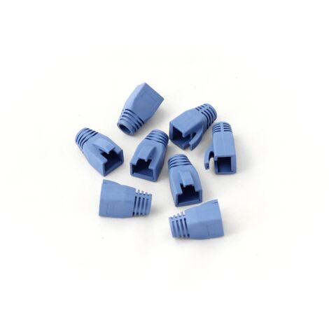 Cache DIGITUS pour prise RJ45 (lot de 10), bleu, pour câbles de grand diamètre (jusqu'à 7,5 mm)