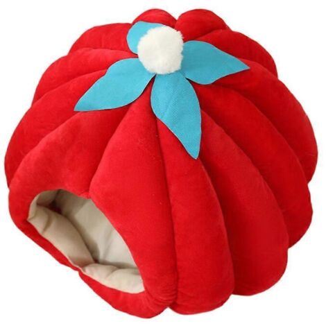 Cache douillet pour chat en forme de citrouille, cachette chaude lavable, grotte déguisement pour félin, nid doux cartoon pour animal.