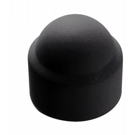 Cache ecrou hexagonal noir - RAL 9005 - Polyéthylène M14 - Boîte de 50