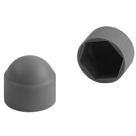Cache Ecrou ou cache tête vis Tête hexagonale TH M16 Polyéthylène Gris RAL7038