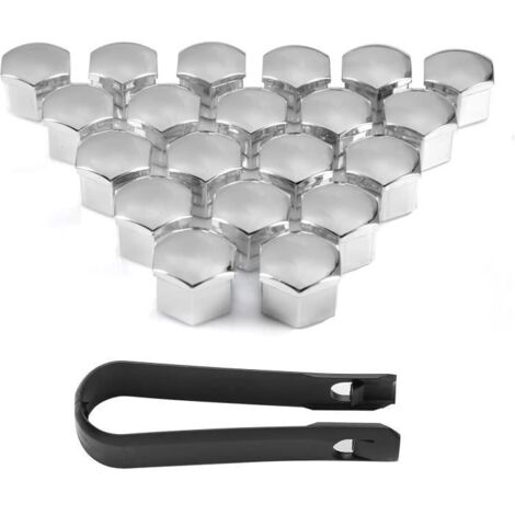 Cache-écrous de Roue, Cache Boulon Universels, Argent Couvre Roue, Boulon Ecrou Couvre 17mm, Capuchons Protection Hexagonal