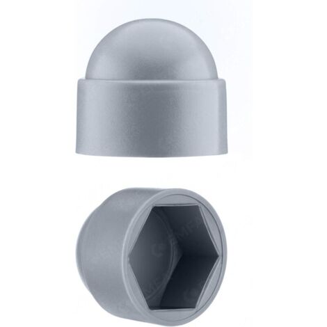 Cache-écrous M10 pour clé de 17 Gris 50 pcs.