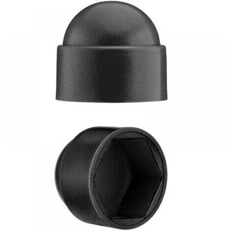 Cache-écrous M10 pour clé de 17 Noir 100 pcs
