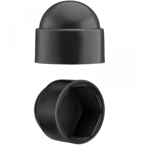 Cache-écrous M10 pour clé de 17 Noir 100 pcs
