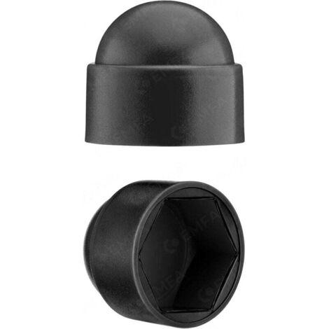 Cache-écrous M10 pour clé de 17 Noir 50 pcs.